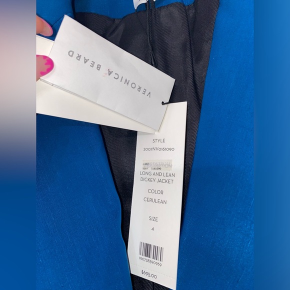 VERONICA BEARD NWT Dickey Jacket Tall & Lean Cerulean Size 4 - Picture 5 of 10